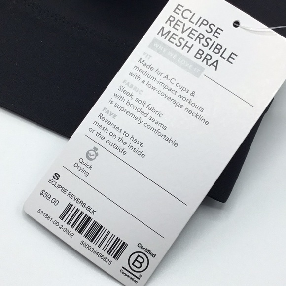 Athleta Eclipse Reversible Mesh Bra Black NWT - Picture 3 of 8